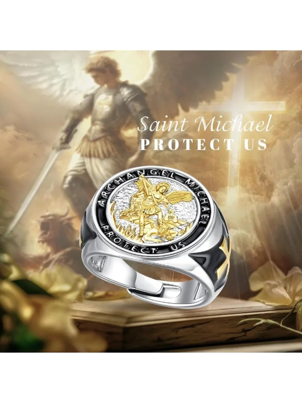 Religious Protection Rings for Men & Women - Spiritual Jewelry, Faith Symbol